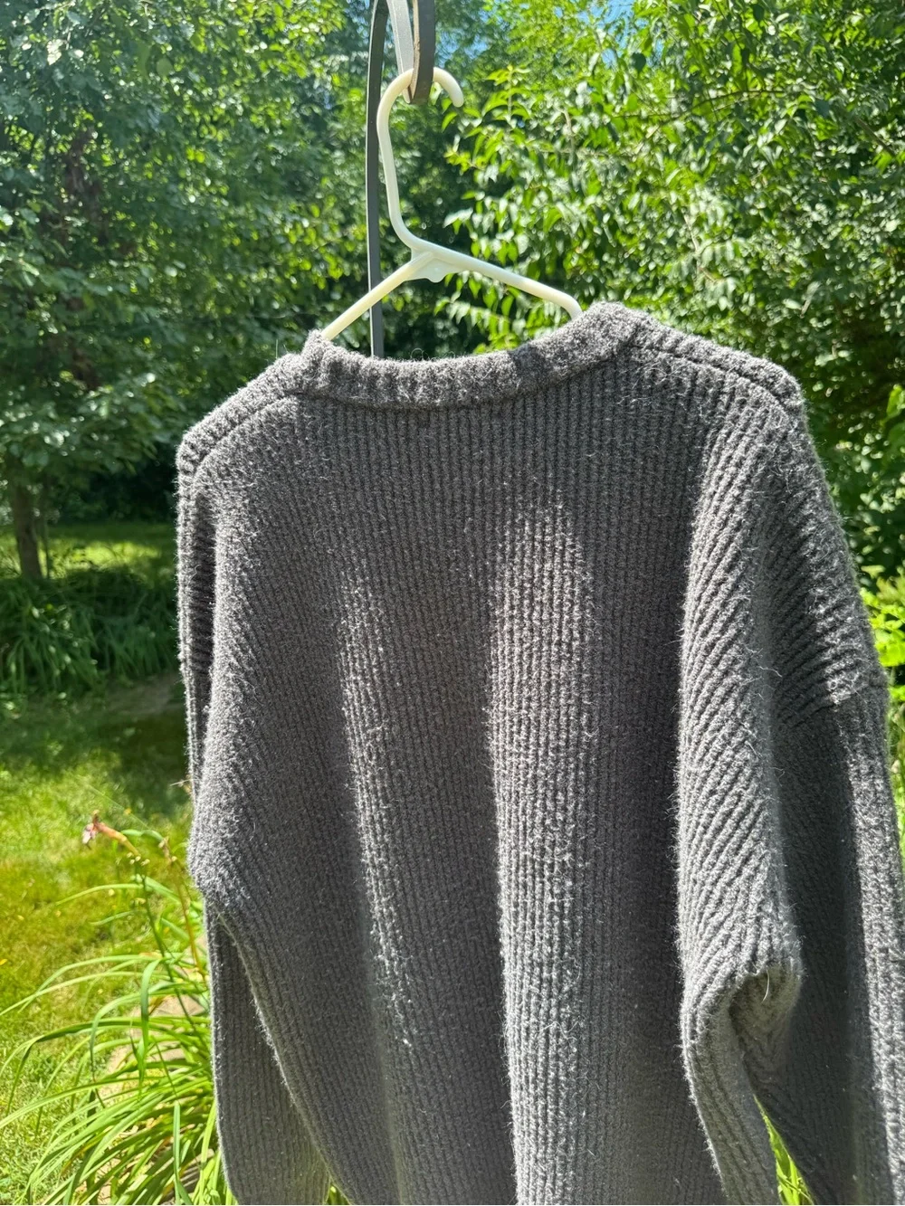 ZARA Cozy Ribbed Knit Sweater — Heather Gray